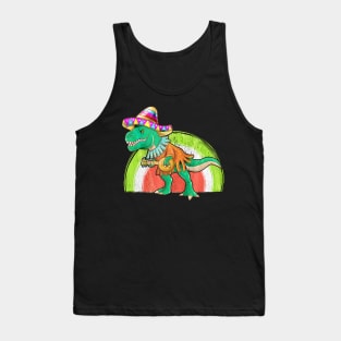 Cinco De Mayo Dinosaur Playing Guitar Tank Top